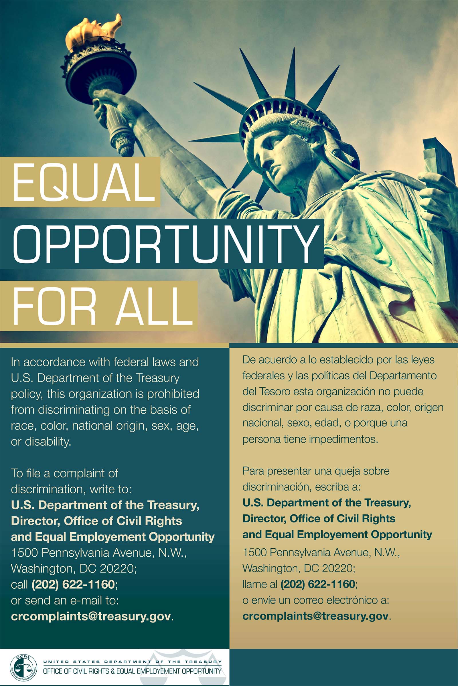 Equal Opportunity for All poster - full text provided next on page